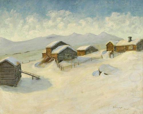 Vinterbilde fra Vaga, Gustav Wentzel